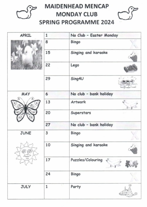 Monday Club Spring Programme